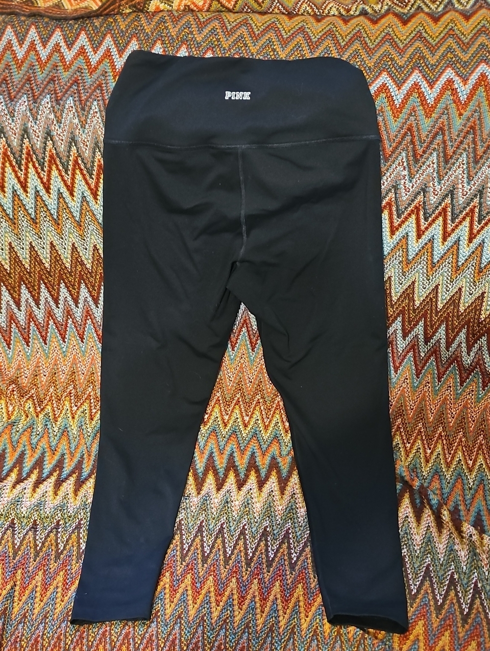 PINK Victoria's Secret Black Leggings with Logo Waistband